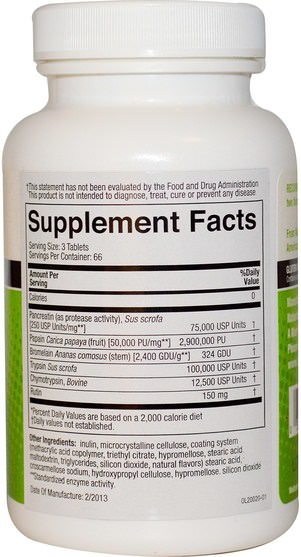 補充劑，酶，蛋白水解酶 - Naturally Vitamins, Medizym, Systemic Enzyme Formula, 200 Tablets