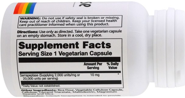 補充劑，酶 - Solaray, Serrapeptase, 10 mg, 90 Veggie Caps