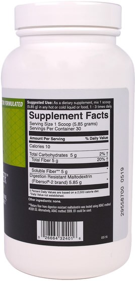 補充劑，纖維 - FoodScience, Superior Fiber, 6.21 oz (176 g)