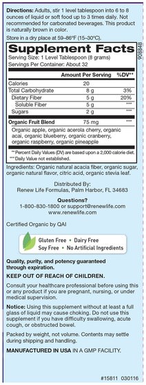 補品，纖維，健康，飲食 - Renew Life, Skinny Gut, Organic Fruit & Acacia Fiber, 9 oz (256 g)