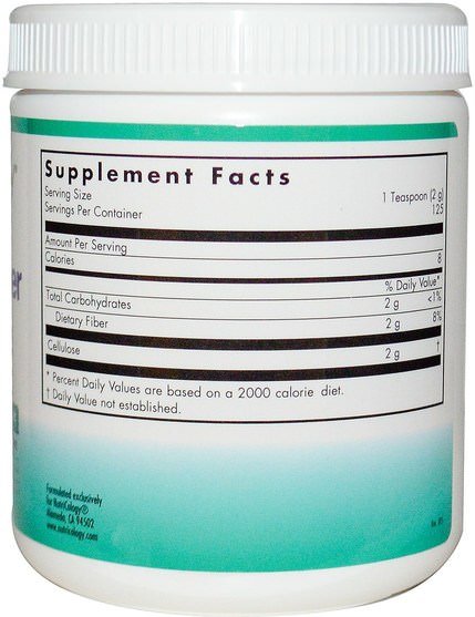 補充劑，纖維 - Nutricology, Dietary Fiber Cellulose Powder, 8.8 oz (250 g)