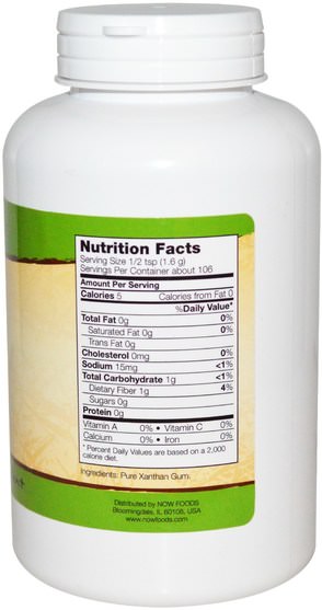 補充劑，纖維，黃原膠 - Now Foods, Xanthan Gum, 6 oz (170 g)