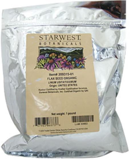 補品，亞麻籽，堅果籽粒 - Starwest Botanicals, Organic Flax Seed, 1 lb (453.6 g)