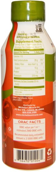 補充劑，水果提取物，櫻桃（水果黑色野生），抗氧化劑 - Michelles Miracle, Original Montmorency,Tart Cherry Concentrate, 16 fl oz (473 ml)