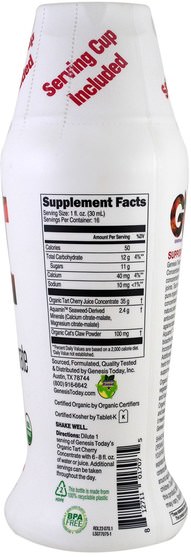 補品，水果提取物，櫻桃（水果黑野） - Genesis Today, Organic Tart Cherry Concentrate plus Joint Support, 16 fl oz (473 ml)
