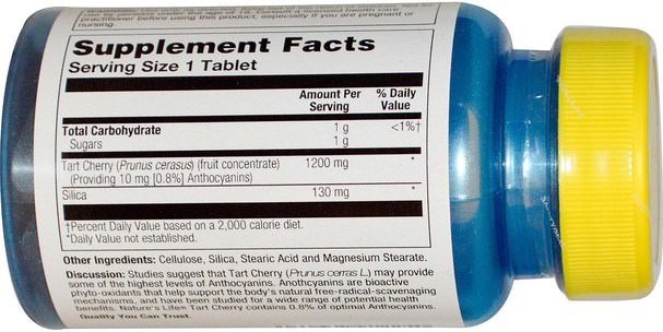 補品，水果提取物，櫻桃（水果黑野） - Natures Life, Tart Cherry, 1.200 mg, 30 Tablets