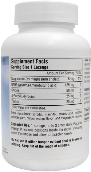 補充劑，gaba（γ氨基丁酸），健康，焦慮 - Source Naturals, Gaba Calm, Orange Flavor, 120 Lozenges