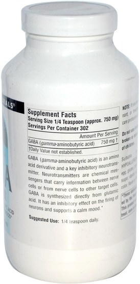 補充劑，gaba（γ氨基丁酸） - Source Naturals, GABA Powder, 8 oz (226.8 g)