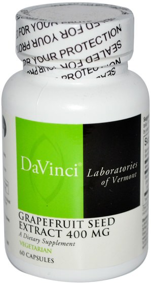 補充劑，葡萄柚籽提取物 - DaVinci Laboratories of Vermont, Grapefruit Seed Extract, 400 mg, 60 Capsules