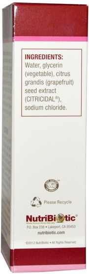 補充劑，葡萄柚籽提取物，鼻腔健康 - NutriBiotic, Nasal Spray, with Grapefruit Seed Extract, 1 fl oz (29.5 ml)