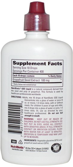 補充劑，葡萄柚籽提取物 - NutriBiotic, GSE Grapefruit Seed Extract, Liquid Concentrate, 4 fl oz (118 ml)