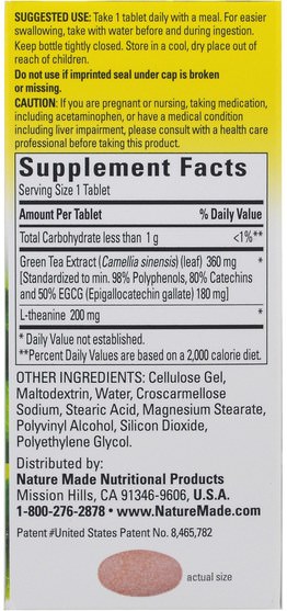 補品，健康，免疫支持 - Nature Made, Immune Care, Daily Support, Green Tea Extract, 30 Tablets