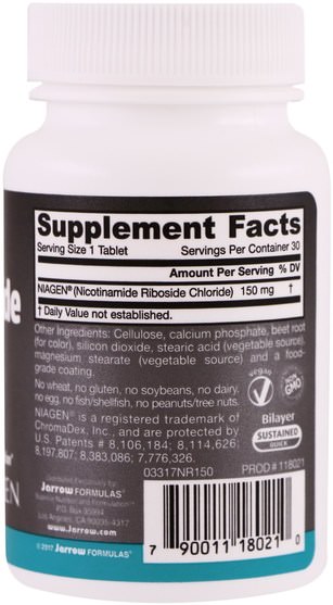 補品，健康 - Jarrow Formulas, Nicotinamide Riboside Sustain, 150 mg, 30 Tablets