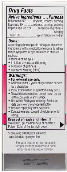 補品，順勢療法，兒童健康 - Similasan, Kids Irritated Eye Relief, Sterile Eye Drops, Ages 2+, 0.33 fl oz (10 ml)