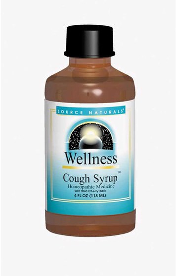 補品，順勢療法，感冒和病毒，止咳糖漿 - Source Naturals, Wellness, Cough Syrup, 8 fl oz (236 ml)