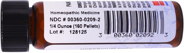補充劑，順勢療法緩解疼痛 - Hylands, Hypericum Perf. 30C, 160 Pellets