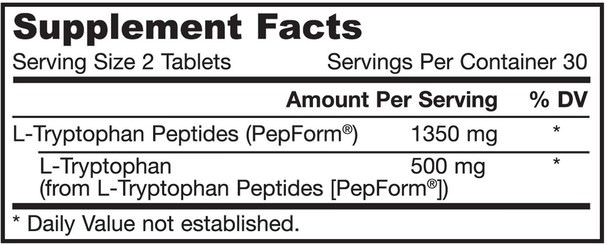 補充劑，l色氨酸，氨基酸 - Jarrow Formulas, L-Tryptophan Peptide, 60 Tablets