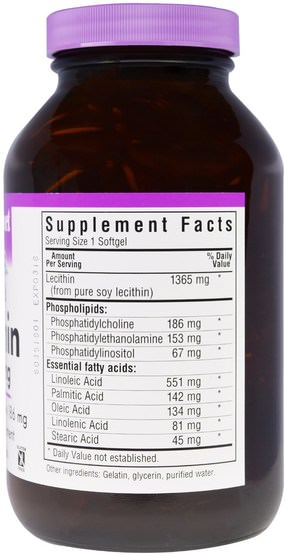 補充劑，卵磷脂 - Bluebonnet Nutrition, Natural Lecithin, 1365 mg, 180 Softgels