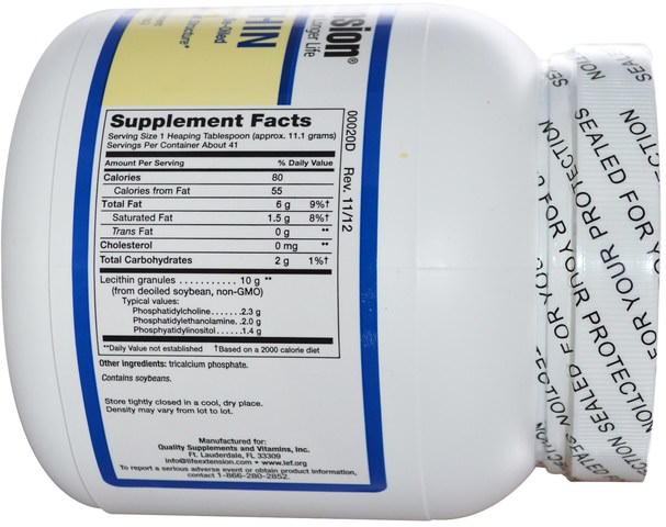 補品，卵磷脂，健康 - Life Extension, Lecithin, 16 oz (454 g)