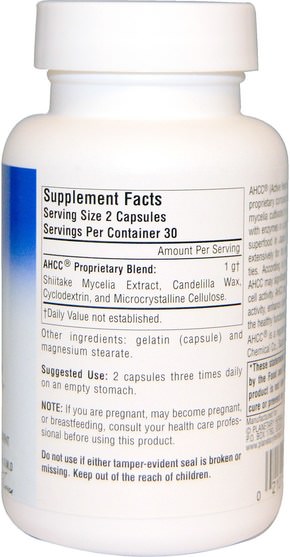 補充劑，藥用蘑菇，ahcc - Planetary Herbals, AHCC (Active Hexose Correlated Compound), 500 mg, 60 Capsules