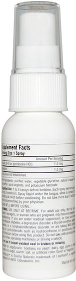 補充劑，褪黑激素2毫克 - Source Naturals, NutraSpray Melatonin, Natural Orange Flavor, 2 fl oz (59.14 ml)