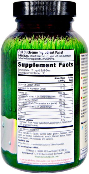 補充劑，褪黑激素 - Irwin Naturals, Power to Sleep PM, 6 mg Melatonin, 60 Liquid Soft-Gels