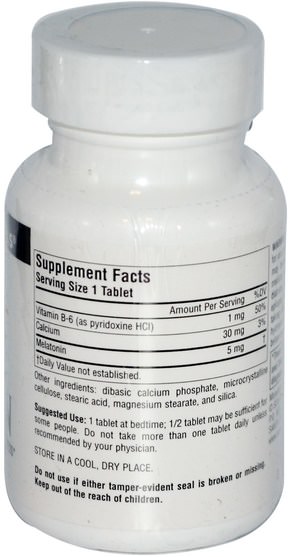 補充劑，褪黑素常規 - Source Naturals, Melatonin, 5 mg, 120 Tablets