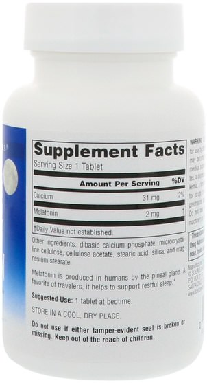 補充劑，褪黑激素釋放時間 - Source Naturals, Melatonin, Timed Release, 2 mg, 240 Tablets