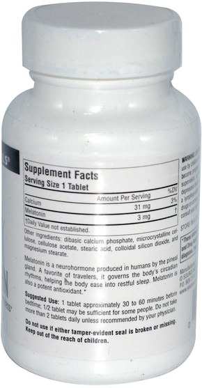 補充劑，褪黑激素釋放時間 - Source Naturals, Melatonin, Timed Release, 3 mg, 240 Tablets