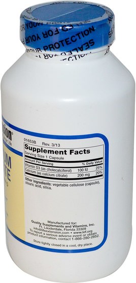 補品，礦物質，檸檬酸鈣 - Life Extension, Calcium Citrate, with Vitamin D, 300 Capsules