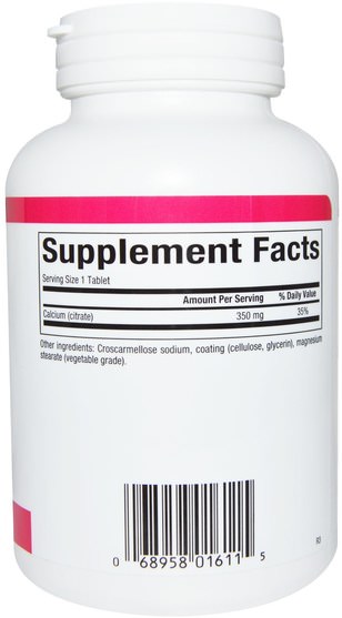 補品，礦物質，檸檬酸鈣 - Natural Factors, Calcium Citrate, 350 mg, 90 Tablets