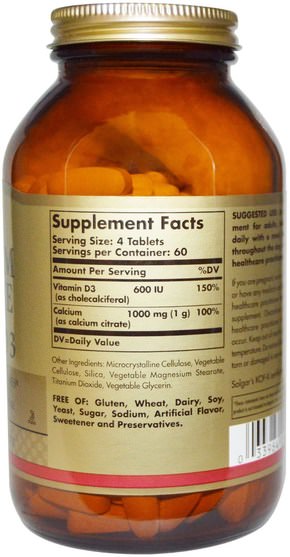 補品，礦物質，檸檬酸鈣 - Solgar, Calcium Citrate with Vitamin D3, 240 Tablets