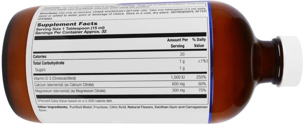 補充劑，礦物質，鈣和鎂 - Life Time, Original Calcium Magnesium Citrate Plus Vitamin D-3, Grape Flavor, 16 fl oz (473 ml)