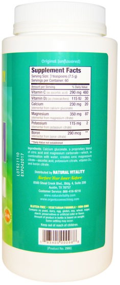 補品，礦物質，鈣和鎂，自然平靜 - Natural Vitality, Natural Calm Plus Calcium, Original (Unflavored), 16 oz (454 g)