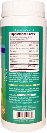 補品，礦物質，鈣和鎂，自然平靜 - Natural Vitality, Natural Calm Plus Calcium, Original (Unflavored), 8 oz (226 g)