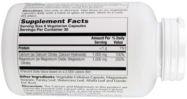 補充劑，礦物質，鈣和鎂 - Solaray, Cal-Mag Citrate, 1:1 Ratio, 180 Veggie Caps