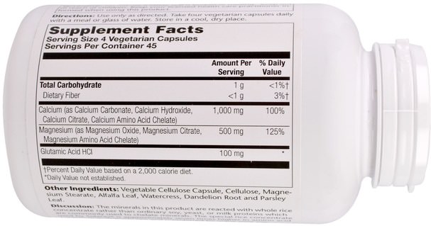 補充劑，礦物質，鈣和鎂 - Solaray, Calcium and Magnesium, 180 Veggie Caps