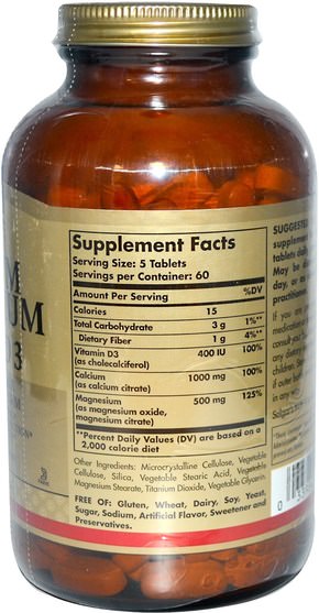 補品，礦物質，鈣 - Solgar, Calcium Magnesium with Vitamin D3, 300 Tablets