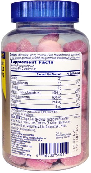 補充劑，gummies，礦物質，鈣維生素d - Citracal, Calcium Supplement + D3 Gummies, Natural Blueberry, Strawberry, and Watermelon, 70 Gummies