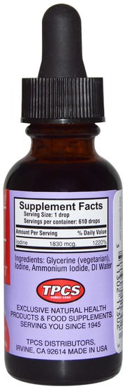 補品，礦物質，碘 - TPCS, Iosol Formula II, 1 fl oz (30 ml)