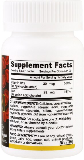 補品，礦物質，鐵 - Deva, Vegan, Chelated Iron, 29 mg, 90 Tablets