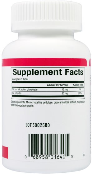 補品，礦物質，鐵 - Natural Factors, Iron Chelate, 25 mg, 90 Tablets