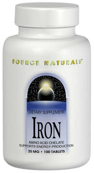 補品，礦物質，鐵 - Source Naturals, Iron, 25 mg, 250 Tablets