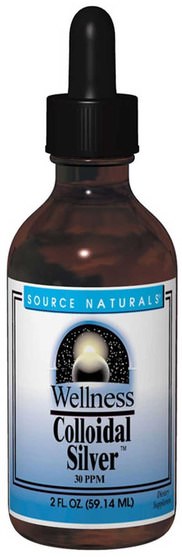 補充劑，礦物質，液體礦物質，健康，感冒和病毒，保健配方產品 - Source Naturals, Wellness, Colloidal Silver, 30 PPM, 8 fl oz (236.56 ml)