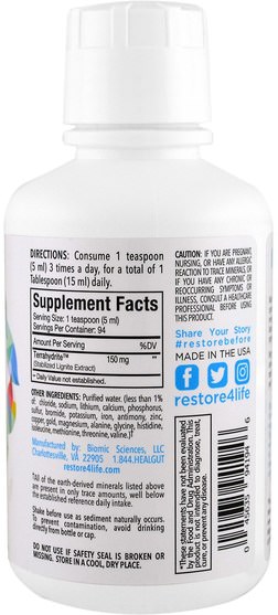 補品，礦物質，液體礦物質 - Restore, For Gut Health Mineral Supplement, 16 fl oz (473 ml)