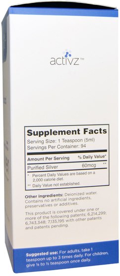 補品，礦物質，液體礦物質，銀水溶膠 - Activz, Silver Immune Support, 12 PPM, 16 fl oz (473 ml)