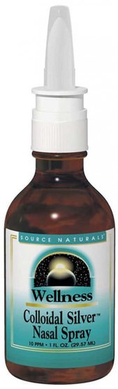 補品，礦物質，液體礦物質 - Source Naturals, Wellness, Colloidal Silver Nasal Spray, 10 PPM, 2 fl oz (59.14 ml)