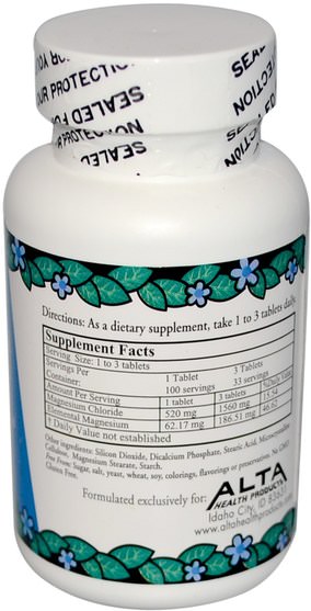 補充劑，礦物質，氯化鎂 - Alta Health, Magnesium Chloride, 100 Tablets