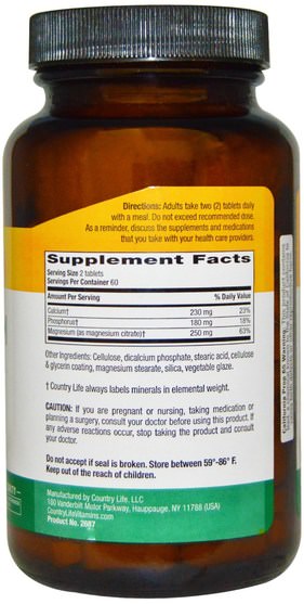 補充劑，礦物質，檸檬酸鎂 - Country Life, Magnesium Citrate, 250 mg, 120 Tablets