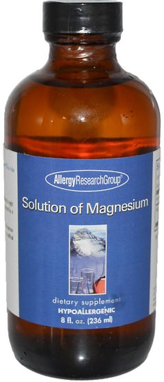 補品，礦物質，鎂，液態鎂 - Allergy Research Group, Solution of Magnesium, 8 fl oz (236 ml) 